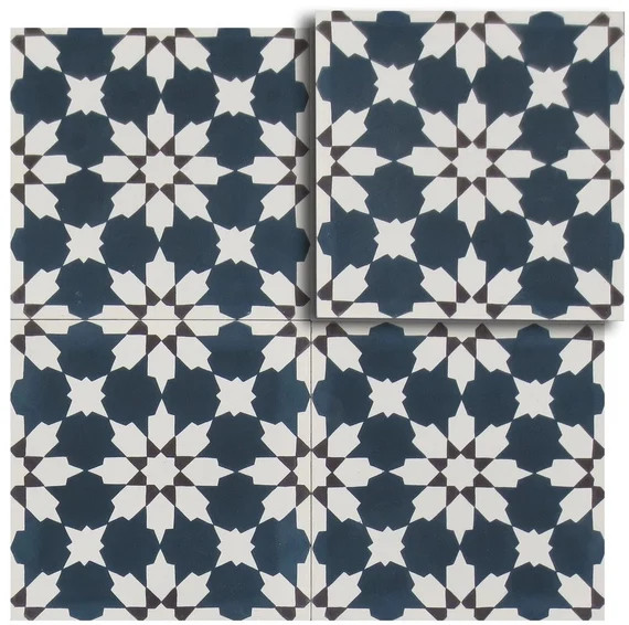 MTO0554 Modern 8X8 Diamond Floral Dark Teal Black White Matte | Etsy | Etsy (US)