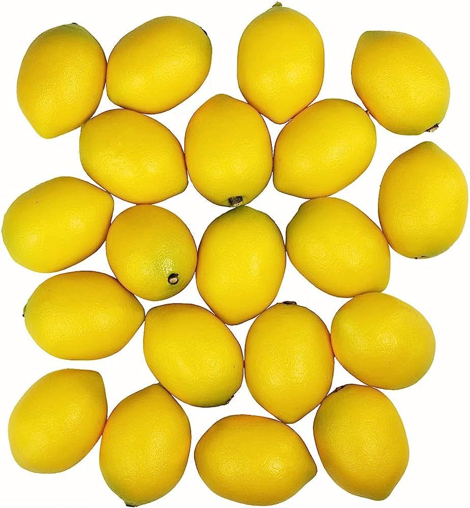 20 pcs Fake Lemons Decorations Faux Fruits Artificial Yellow Lemons for Lemon Wreath Garland Lemo... | Amazon (US)