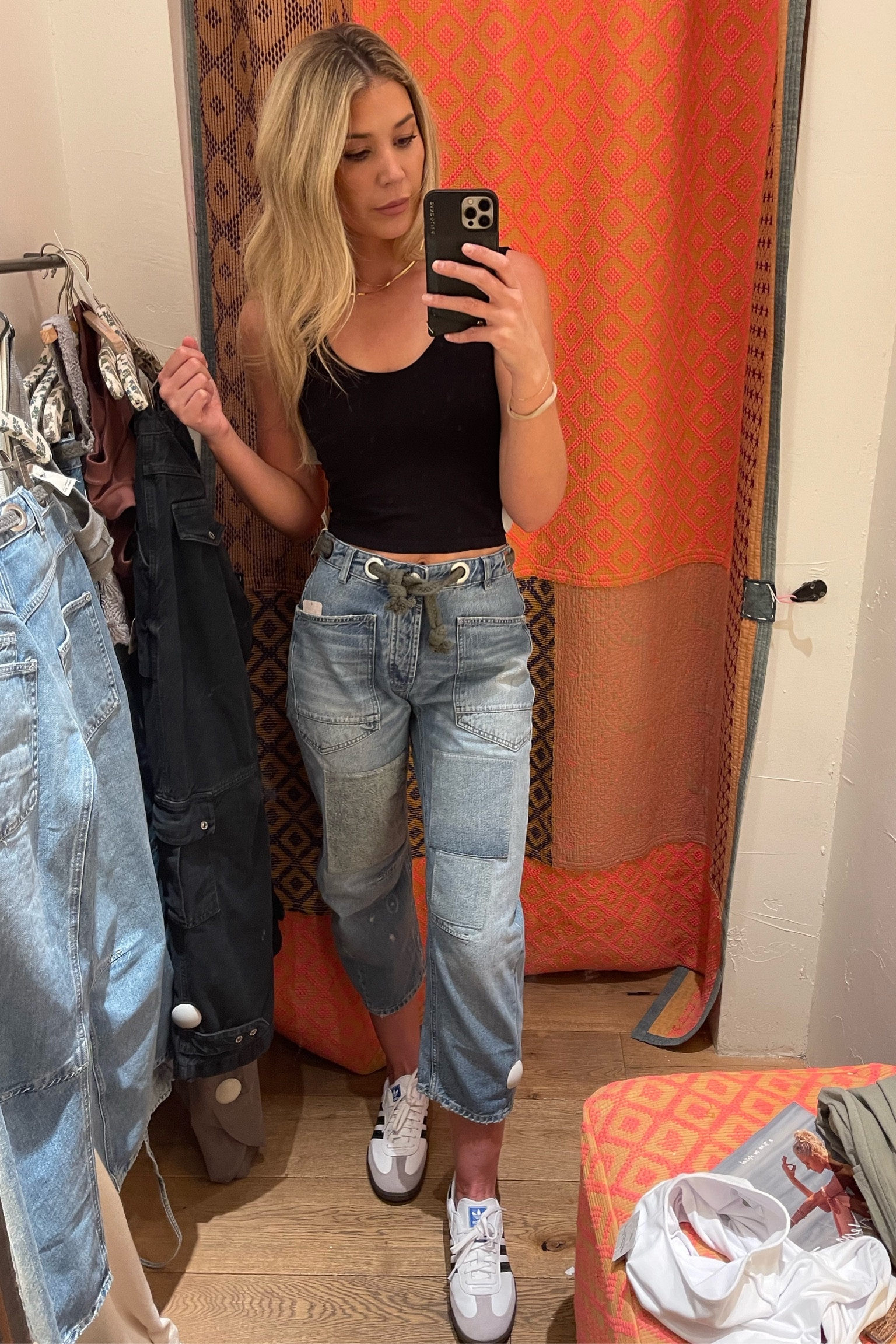 Free people tank top size Medium, cargo pants size 24 (size down one to two sizes!) samba sneakers 

#LTKSale #LTKshoecrush #LTKunder100