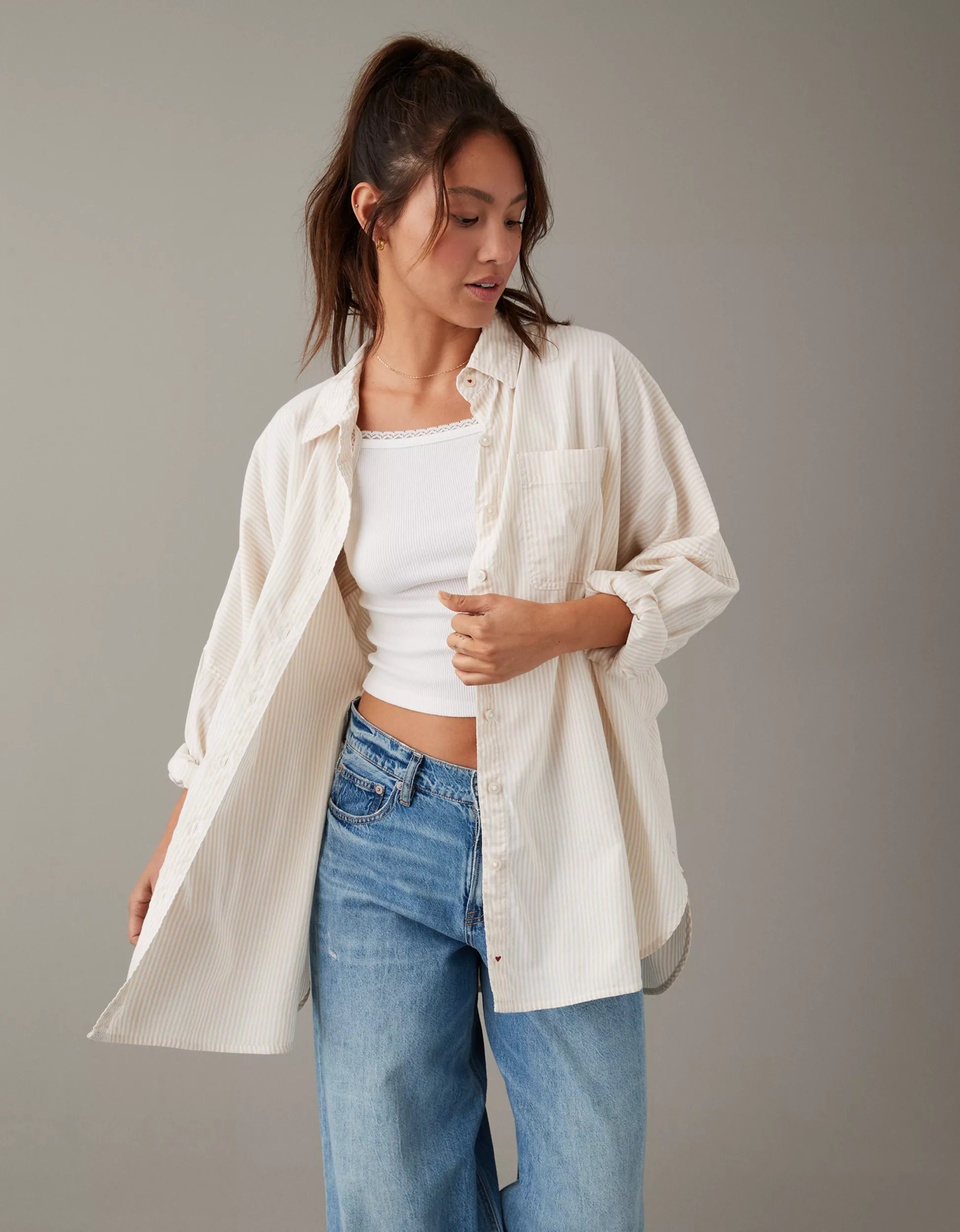 AE Go Big Oversized Shirt | American Eagle Outfitters (US & CA)