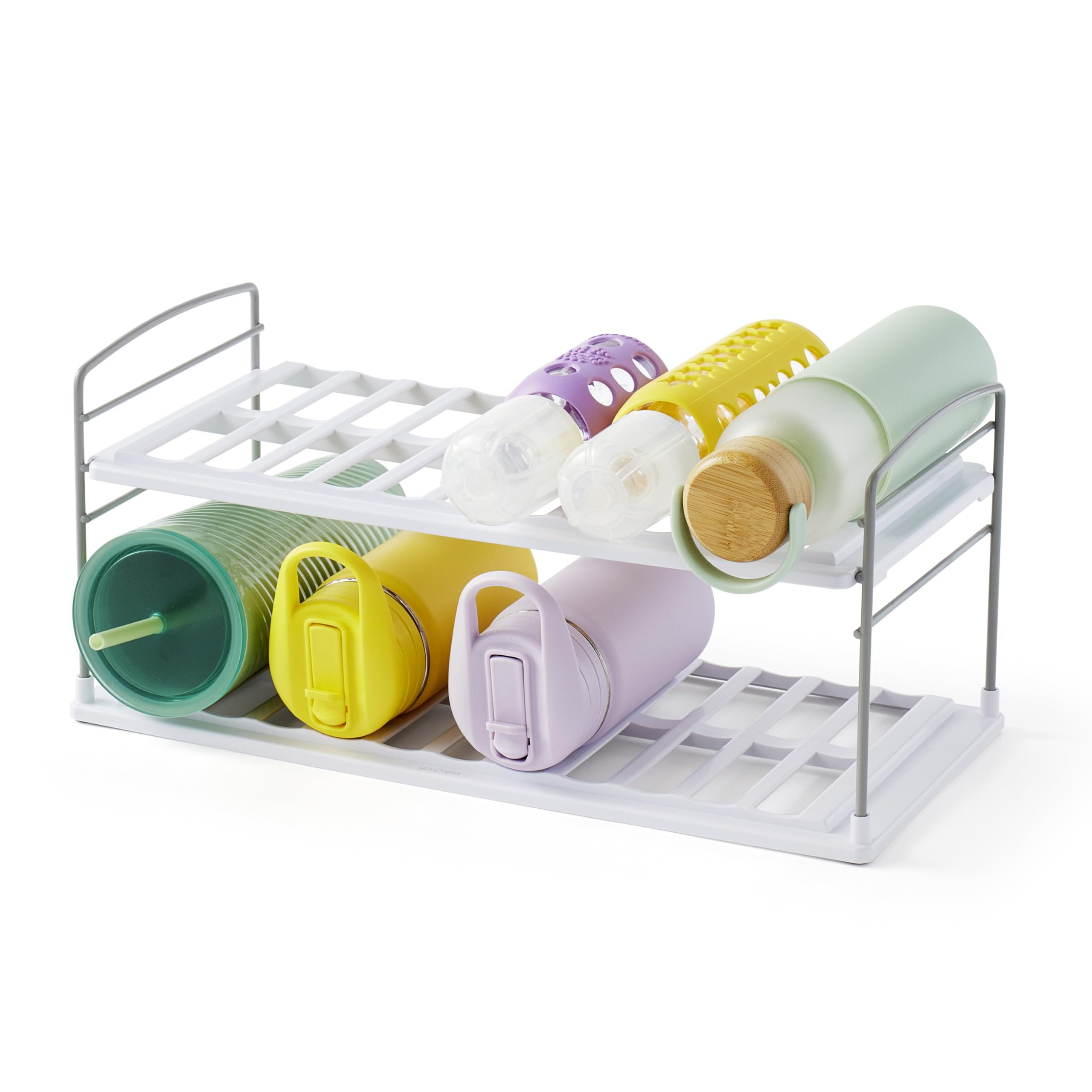 YouCopia UpSpace Water Bottle and Travel Mug Cabinet Organizer, Adjustable Storage Rack for Kitch... | Amazon (US)
