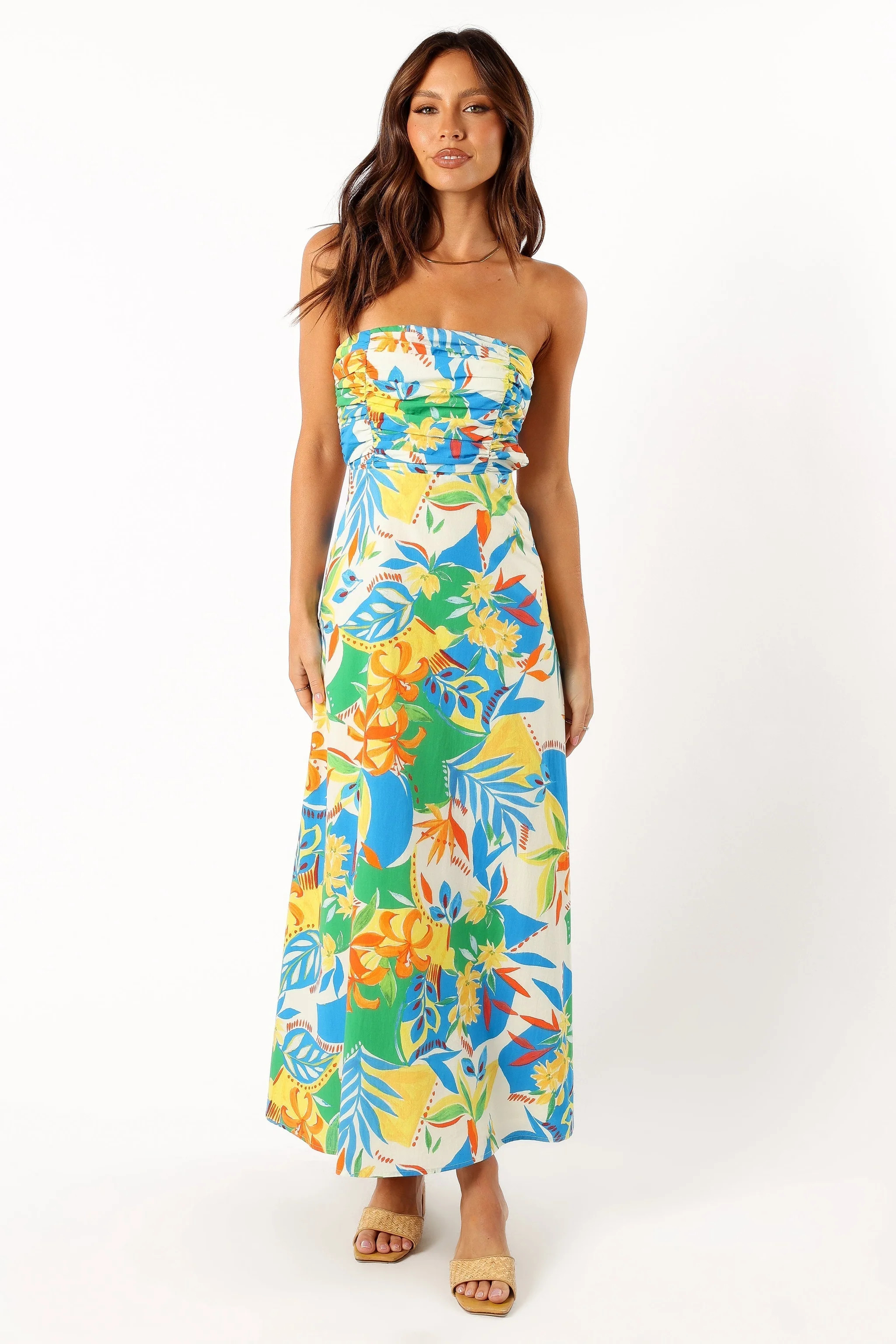 Harriet Strapless Midi Dress - Malta Print | Petal & Pup (US)