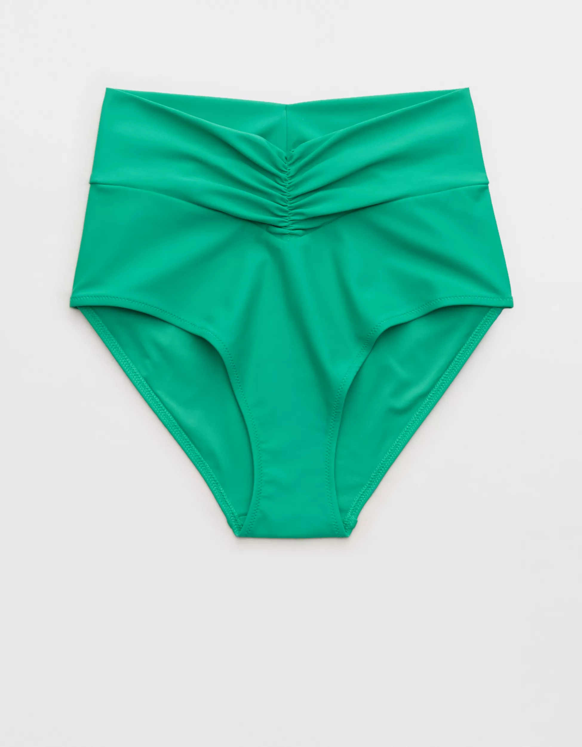 Aerie Ruched High Waisted Full Coverage Bikini Bottom | Aerie