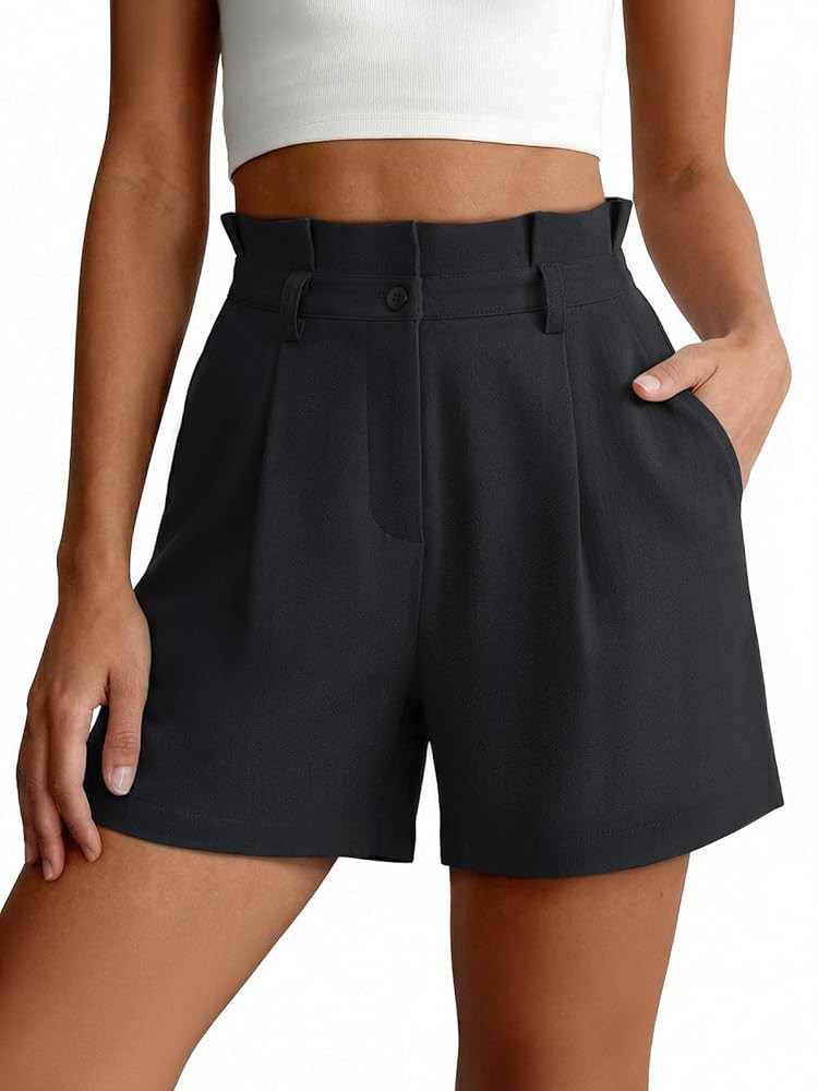NIMIN Dressy Shorts for Women High Waisted Work Shorts 2026 Summer Wide Leg Business Casual Pleat... | Amazon (US)