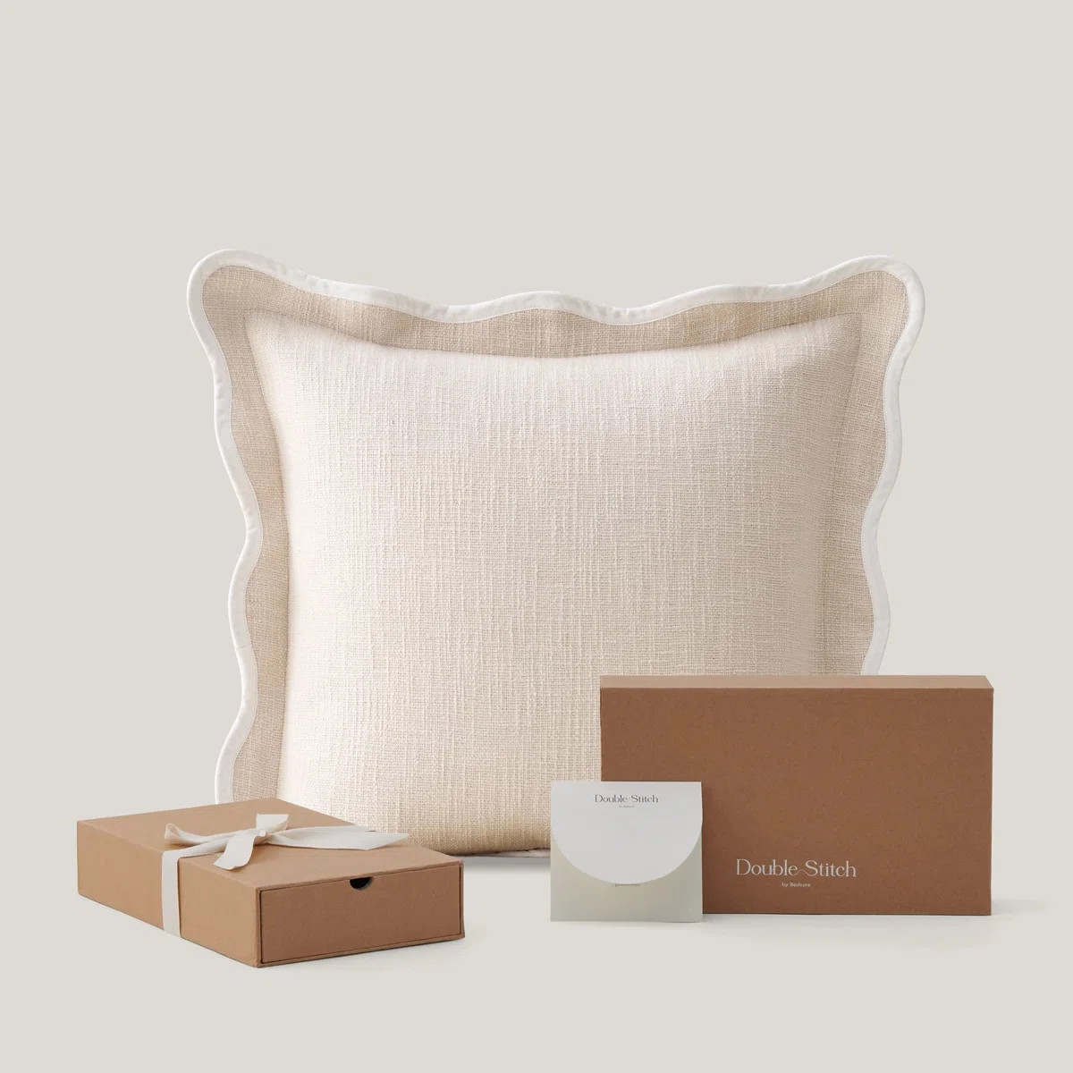 Double Stitch Cotton Decorative Scalloped Throw Pillow Coveron | Wayfair North America