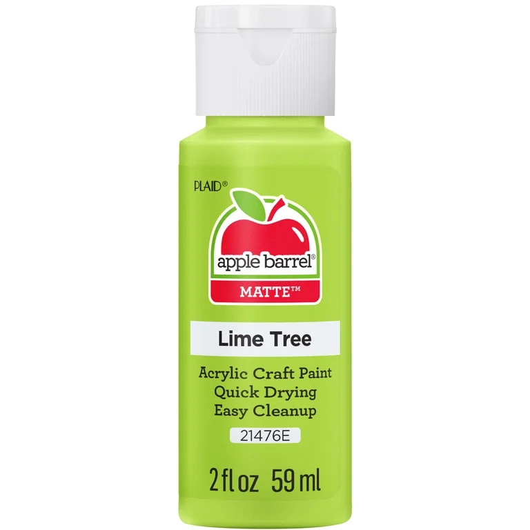 Apple Barrel Acrylic Craft Paint, Matte Finish, Lime Tree, 2 fl oz | Walmart (US)