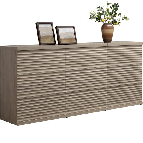 SICOTAS Sideboard Buffet Liquor Cabinet with Storage, Modern Fluted Credenza Coffee Bar Storage C... | Amazon (US)