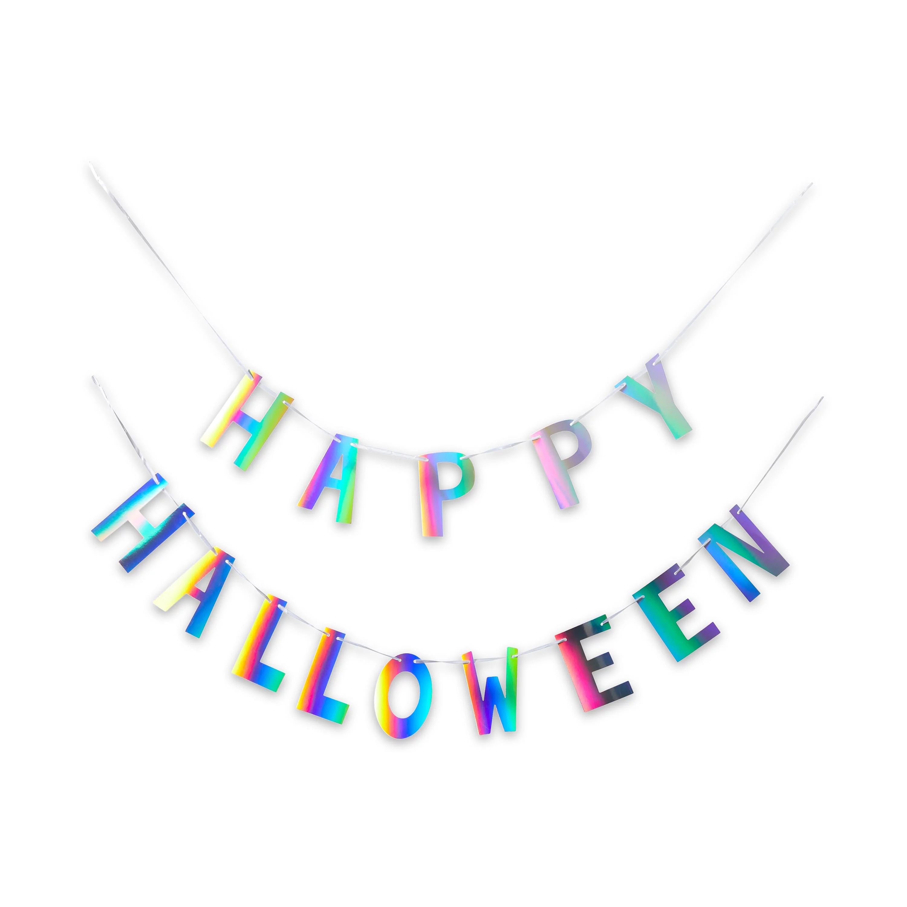 Halloween Iridescent Happy Halloween Paper Garlands Party Banners, 5‘ L x 6 in H, 2 Count, by W... | Walmart (US)