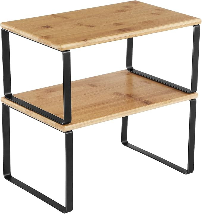SONGMICS Cabinet Organizer Shelf, Set of 2 Kitchen Counter Shelves, Kitchen Storage, Spice Rack, ... | Amazon (US)