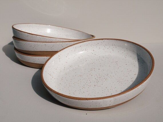 a speckled "Blate". Half plate/half bowl. Perfect to serve pasta on, made to order. | Etsy (US)