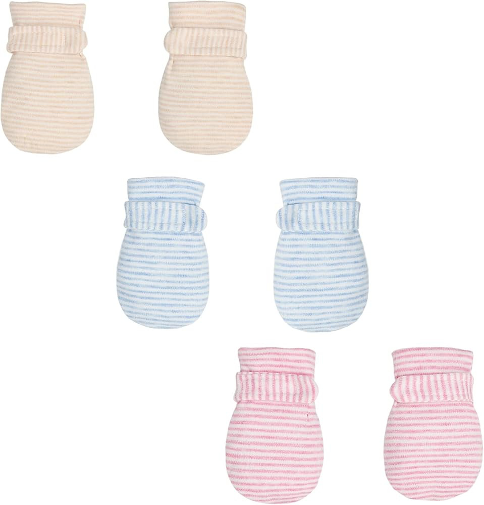 Newborn Baby No Scratch Mittens Stay On, 100% Cotton Breathable, Adjustable Infant Gloves for Bab... | Amazon (US)