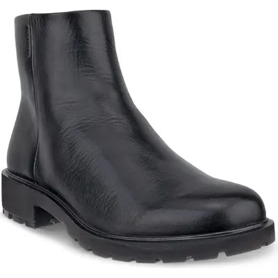 ECCO Metropole Vienna Waterproof Leather Bootie in Black at Nordstrom, Size 38 | Nordstrom