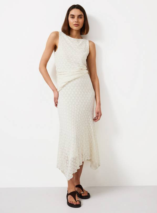 Cream Hanky Hem Lace Midaxi Skirt 16 | Tu Clothing