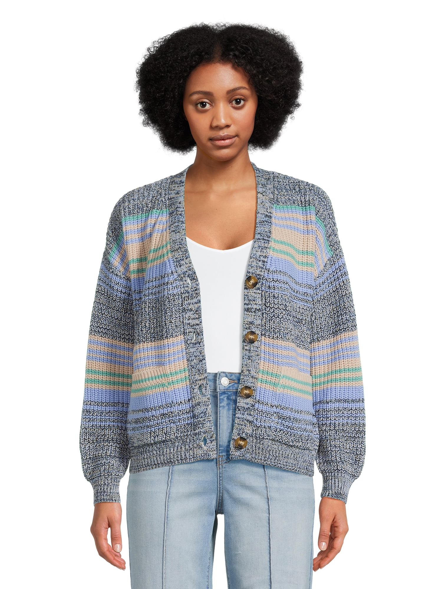 Time and Tru Women's Boyfriend Cardigan Sweater, Midweight, Sizes XS-XXXL | Walmart (US)