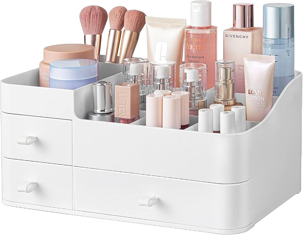 HBlife Plastic Makeup Organizer for Vanity, Large Skincare Organizers 8 Compartments Bathroom Org... | Amazon (US)