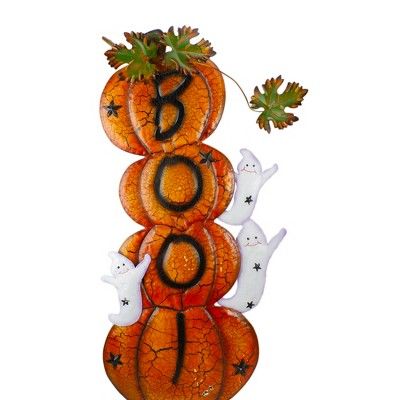 Northlight 33" Orange and Black Stacked Pumpkins Outdoor Halloween Decoration | Target