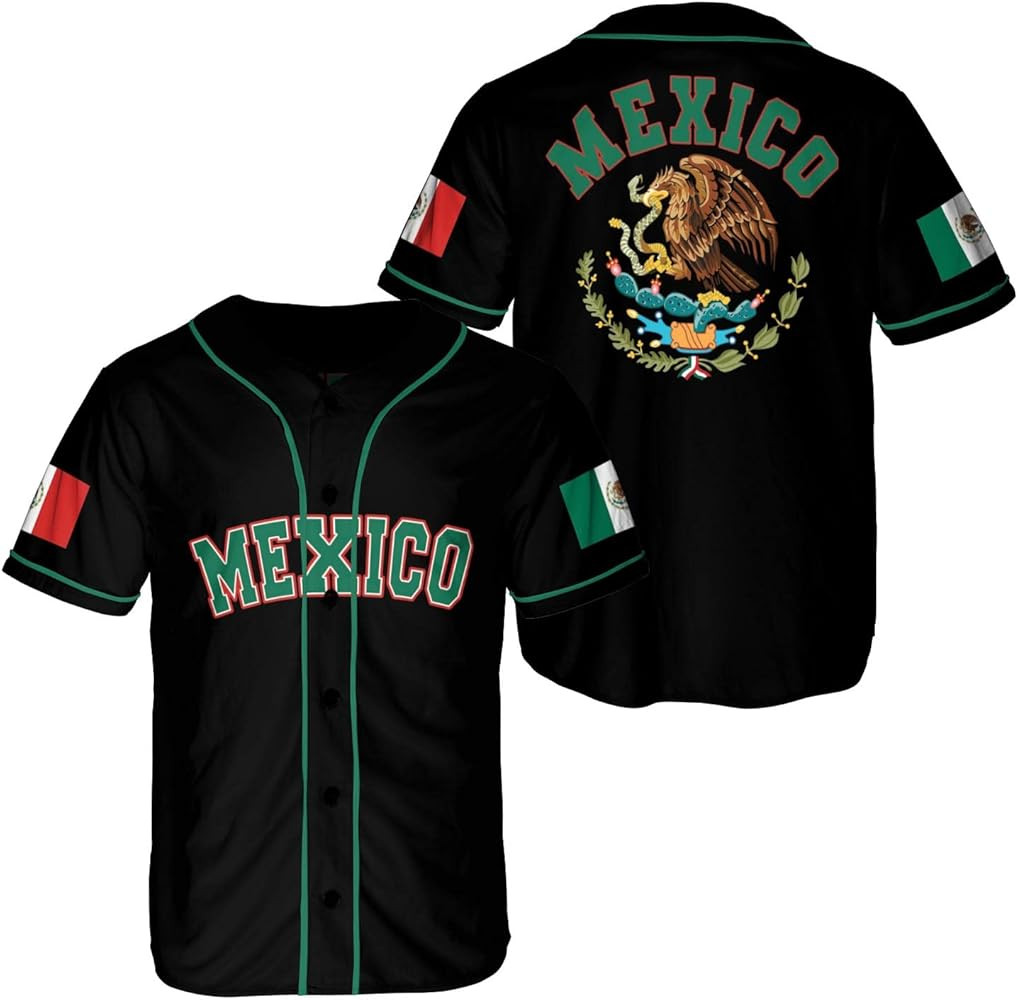 Mexico Baseball Jersey, Jersey De Mexico Eagle Flag Baseball Jersey for Men,Women S_5XL | Amazon (US)
