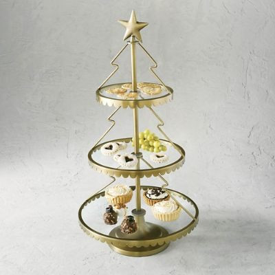 Holiday Tree Three-tier Server | Frontgate | Frontgate