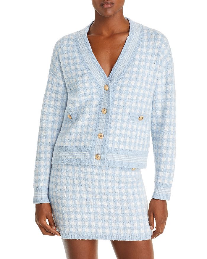 AQUA Checkered Cropped Cardigan - 100% Exclusive Women - Bloomingdale's | Bloomingdale's (US)