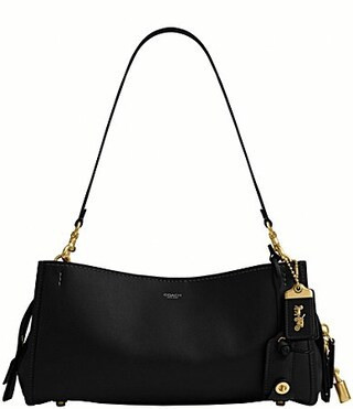 COACH Soft Grain Leather Rogue Shoulder Bag 34 - BLACK | Dillard's