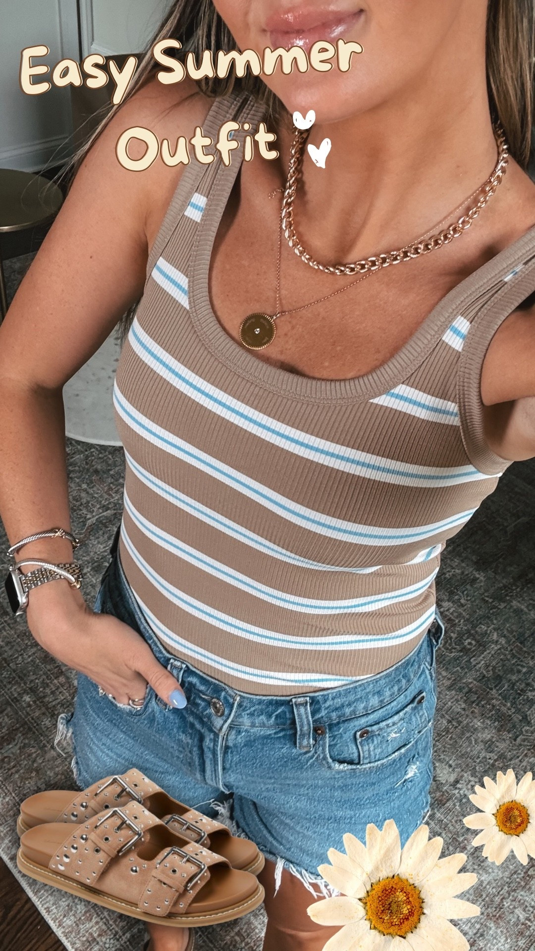 Cute and easy summer outfit idea that is mom approved. Love this ribbed tank & my favorite denim shorts! Wearing true to size in both.

#LTKgrwm #LTKootd #LTKmomlife