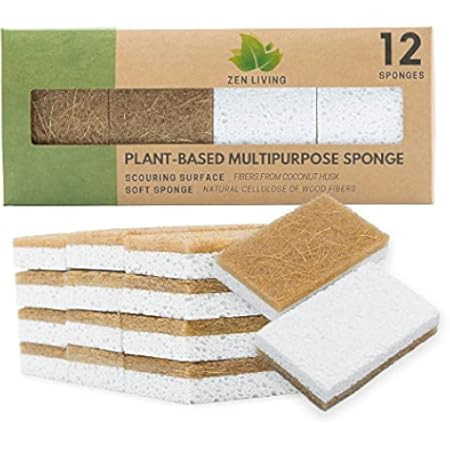 Natural Dish Sponge – 10 Pack – MAGIX WORLD Eco Friendly Kitchen Scrubber – Biodegradable Plant Base | Amazon (US)
