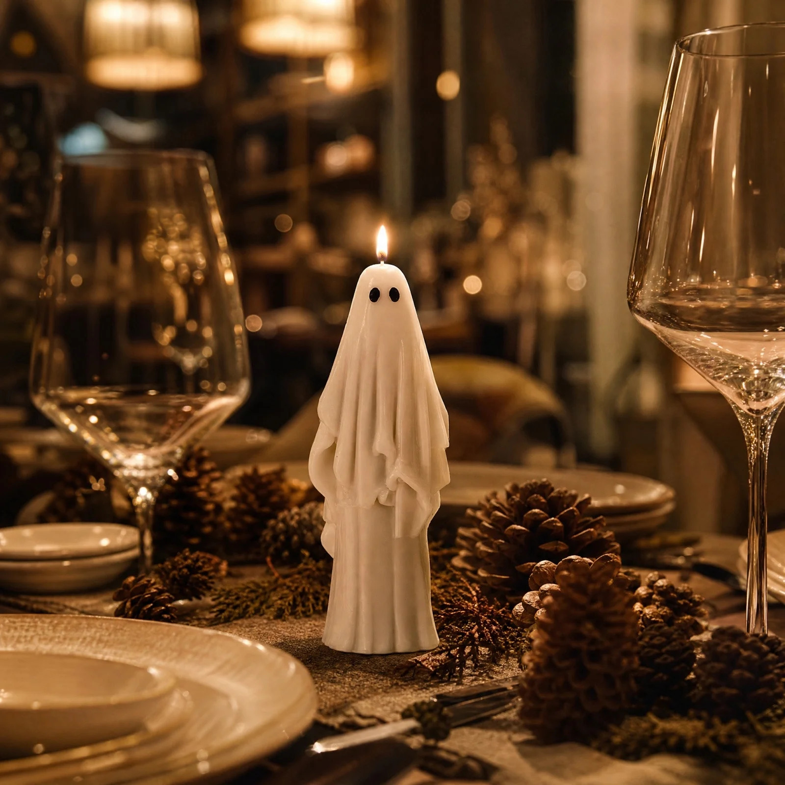 ShaoXinWan Halloween Ghost Shaped Scented Decorative Candle, Spooky Figurine Wax Candle Ornament, Cute Tabletop Candle Decor for Holiday Home and Party Decoration | Walmart (US)