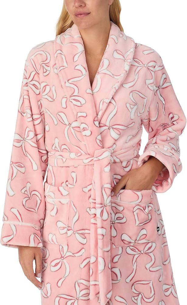 kate spade new york Women's Shawl Collar Plush Robe, Chenille Plush, Belt Tie Closure, Long Sleev... | Amazon (US)