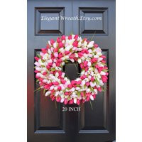 Custom Tulip Wreath Spring Easter Front Door Decor | Etsy (US)