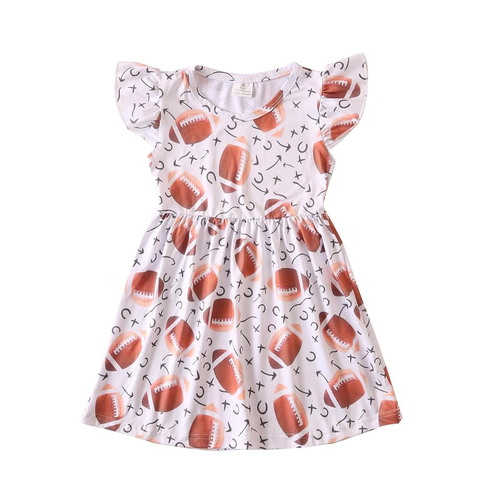 Toddler Girls Dress Causal Flutter Sleeve Ruffle Bottom Dress Summer Clothes | Amazon (US)