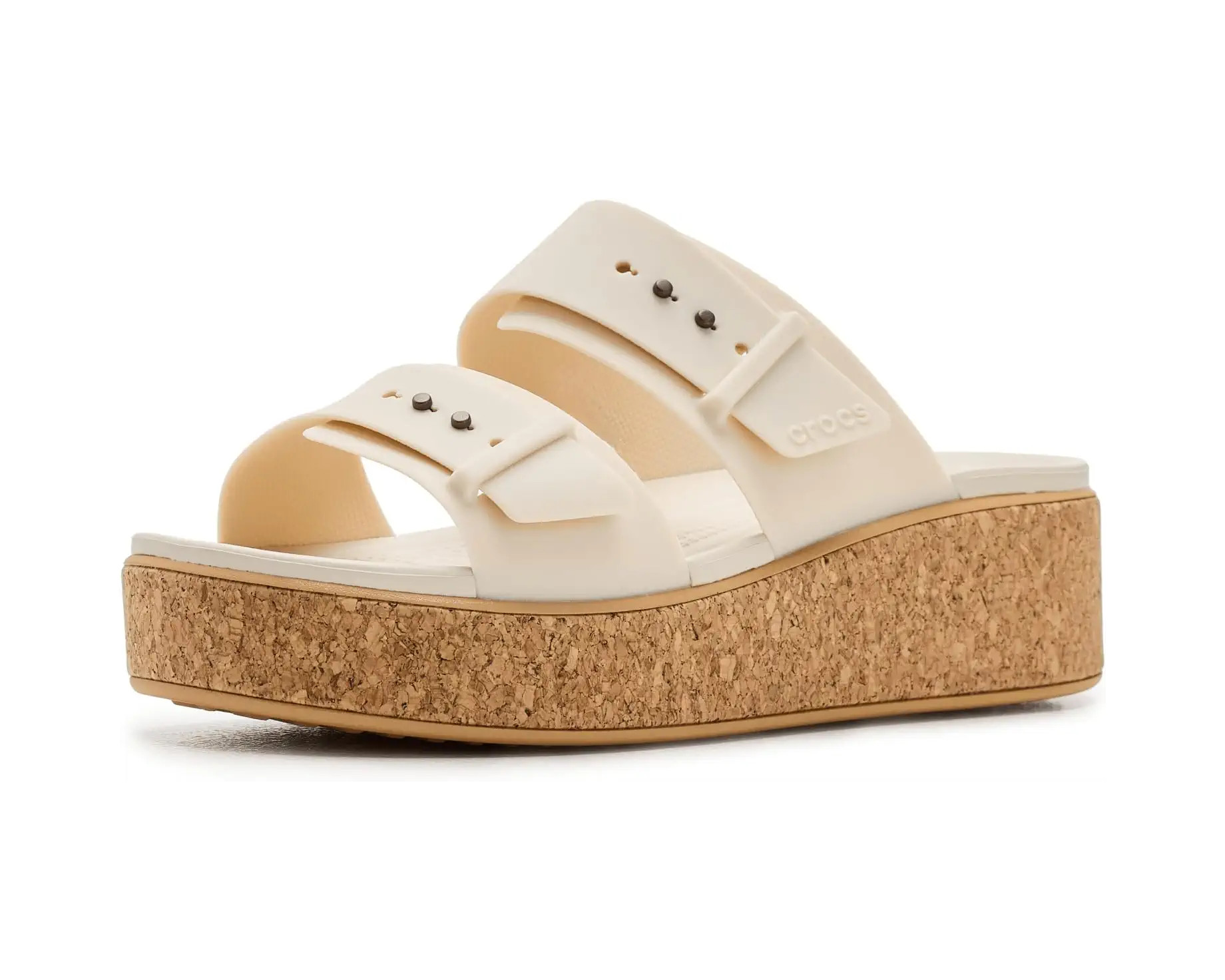 Women's Crocs Brooklyn Cork Buckle Platform Sandals, LiteRide Comfort | Zappos.com