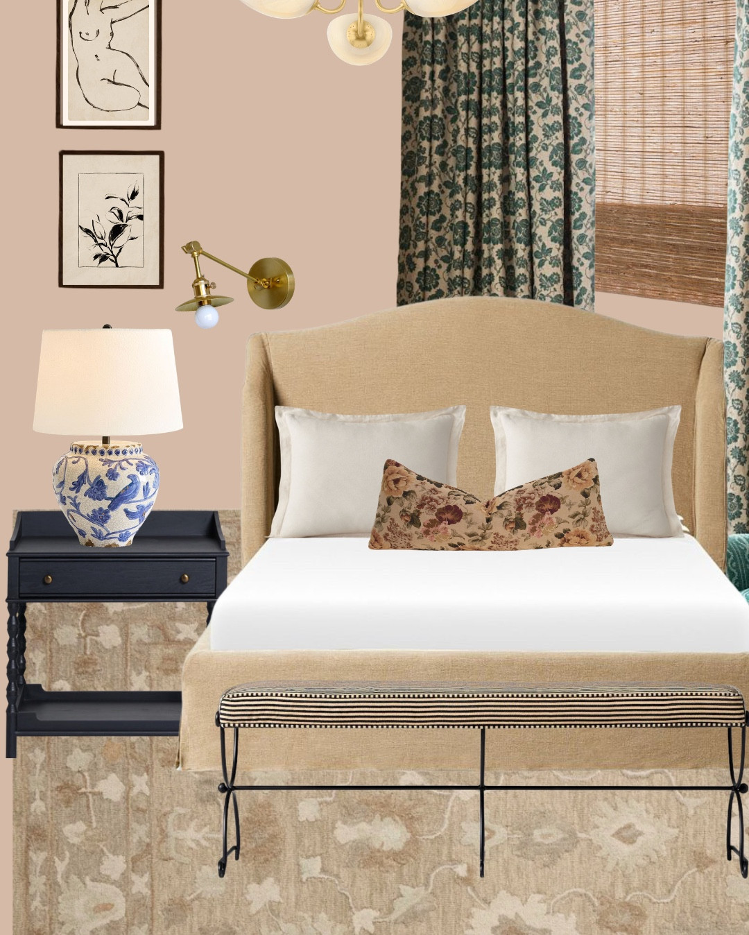 Primary bedroom moodboard vs reality 

#LTKHome