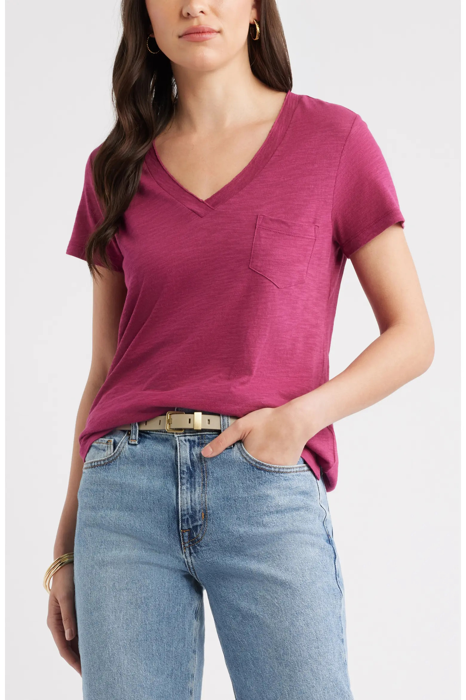 Cotton & Modal V-Neck T-Shirt (Women) | Nordstrom | Nordstrom