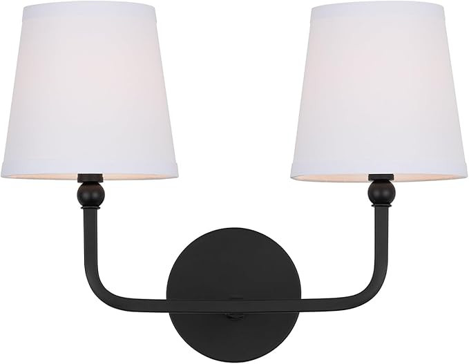 Capital Lighting 119321MB-674 Dawson Rustic White Fabric Bath Vanity Wall Mount, 2-Light 120 Tota... | Amazon (US)