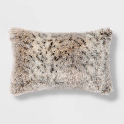 Oblong Faux Fur Decorative throw Pillow Animal Print - Threshold™ | Target