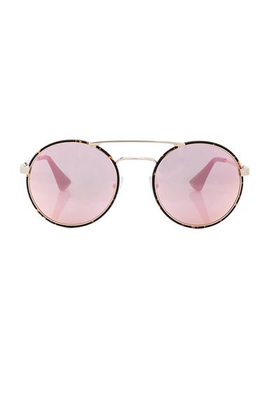 Prada Round Sunglasses in Animal Print, Pink. | FORWARD by elyse walker