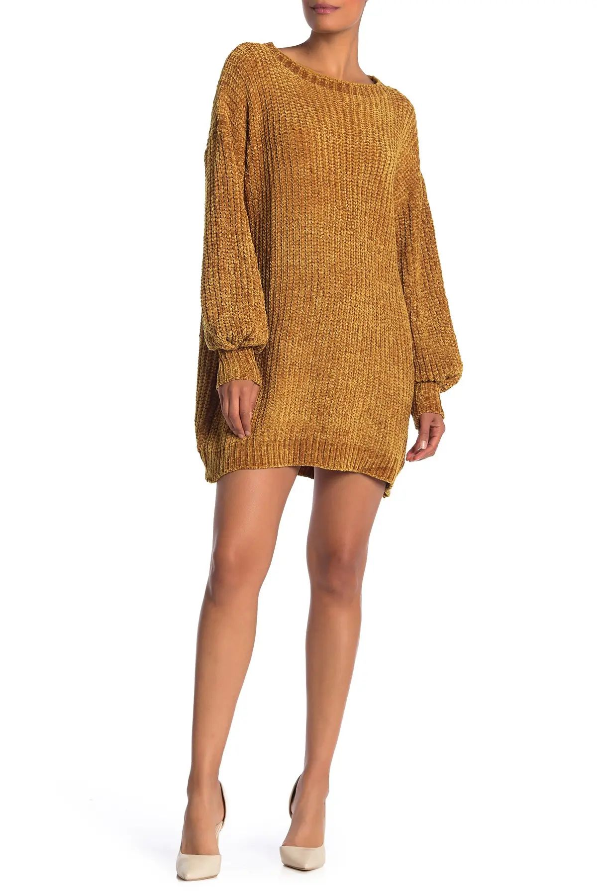Angie Chenille Balloon Sleeve Sweater Dress at Nordstrom Rack | Nordstrom Rack