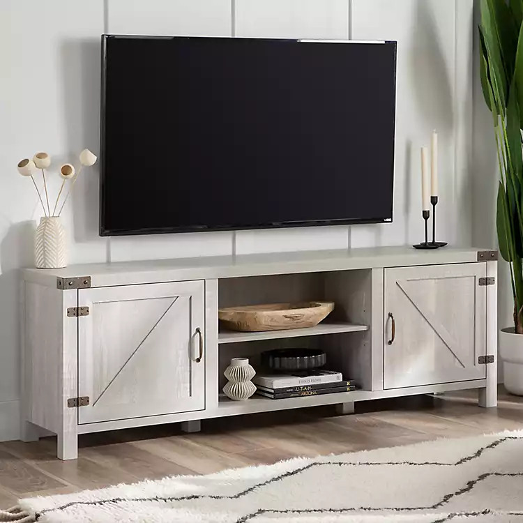 Stone Gray Barn Door TV Stand | Kirklands Home | Kirklands