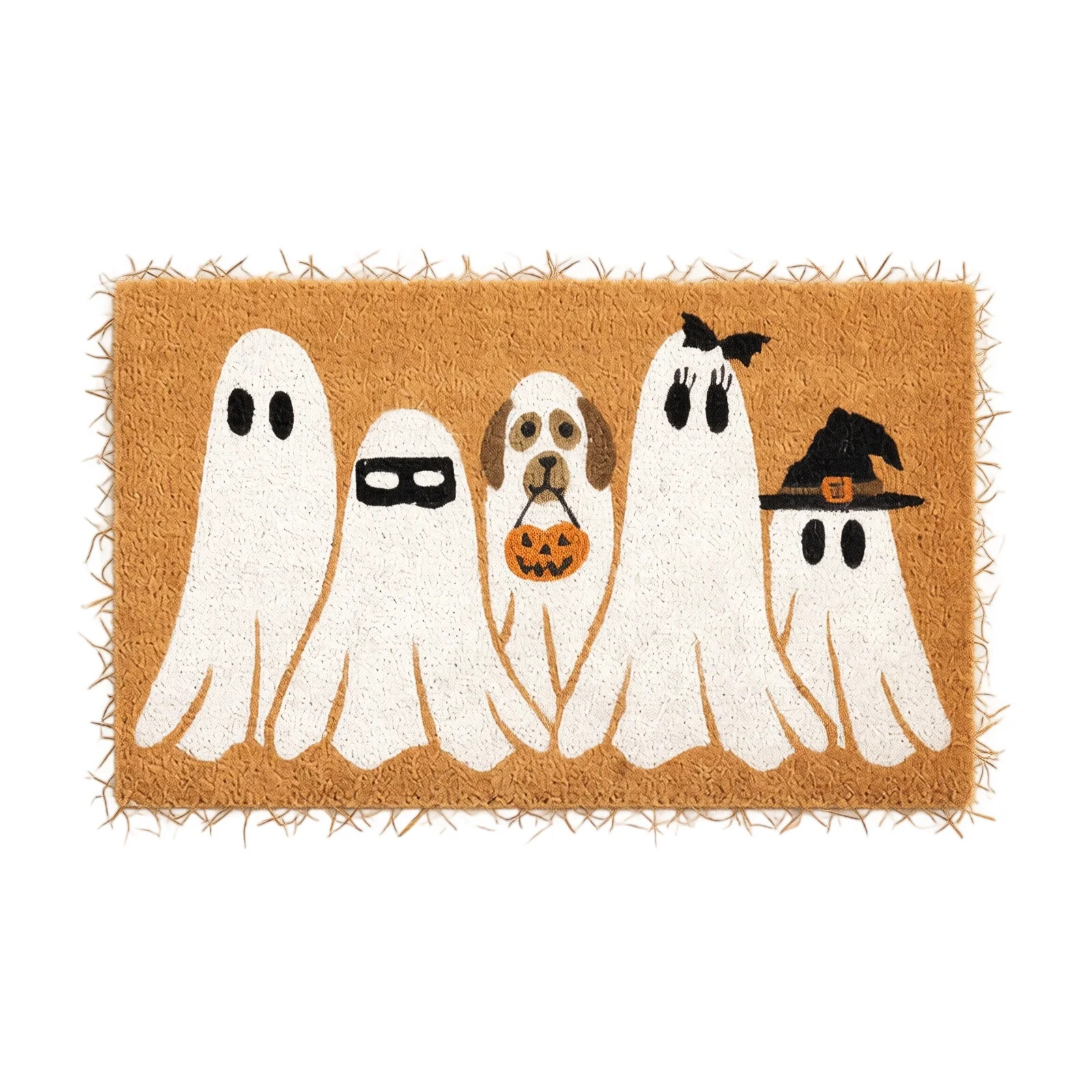MInHoues Halloween Coir Front Door Mat, Spooky Ghost Pumpkin Bat Haunted House Printed Outdoor Welcome Rug Anti-Slip Entrance Doormat Farmhouse Seasonal Home Decor Gift，24x36 Inch - Walmart.com | Walmart (US)