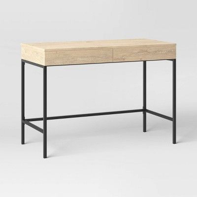 Loring Wood Writing Desk with Drawers and Charging Station - Threshold™ | Target