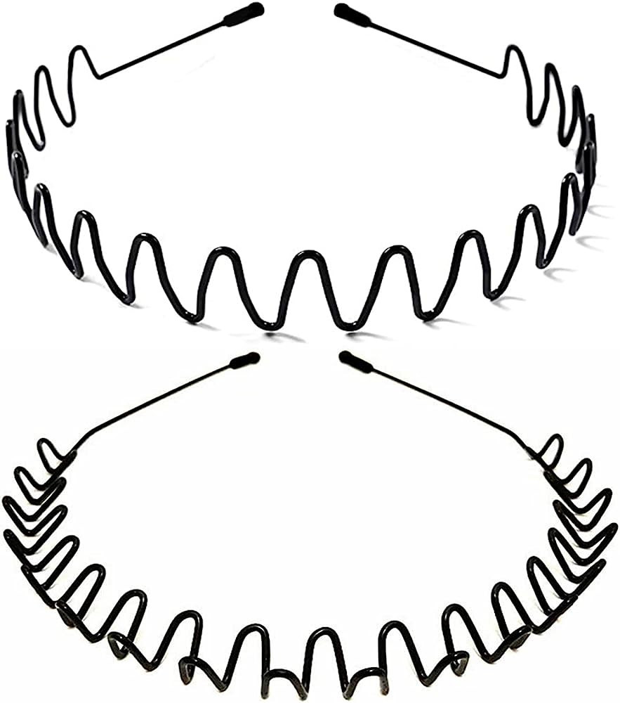 bodbop XINGZHE 2 PCS Metal Hair Bands for Men Headbands Mens Hair Band Women's Fashion Headband S... | Amazon (US)