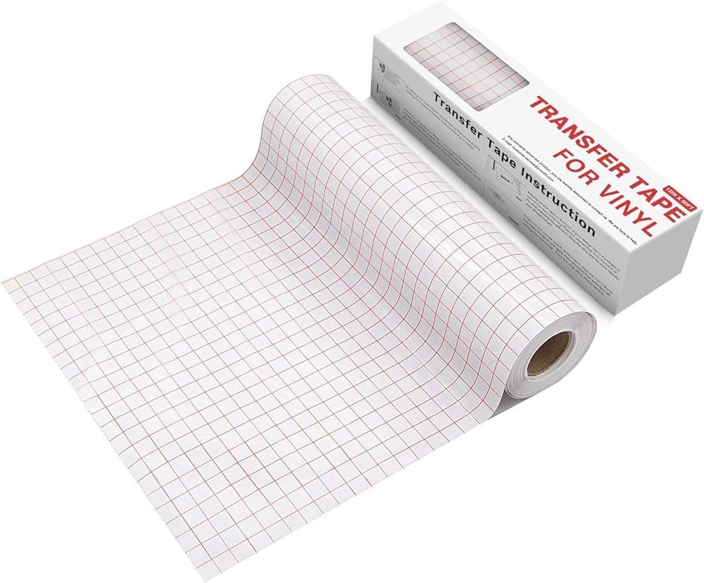 YRYM HT Clear Vinyl Transfer Paper Tape Roll-12 x 50 FT w/Alignment Grid Application Tape for Sil... | Amazon (US)