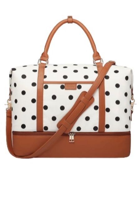 Polka dot weekender bag! Shoe compartment. Beis luggage look for less. Amazon travel find. 

#LTKitbag #LTKtravel #LTKunder50