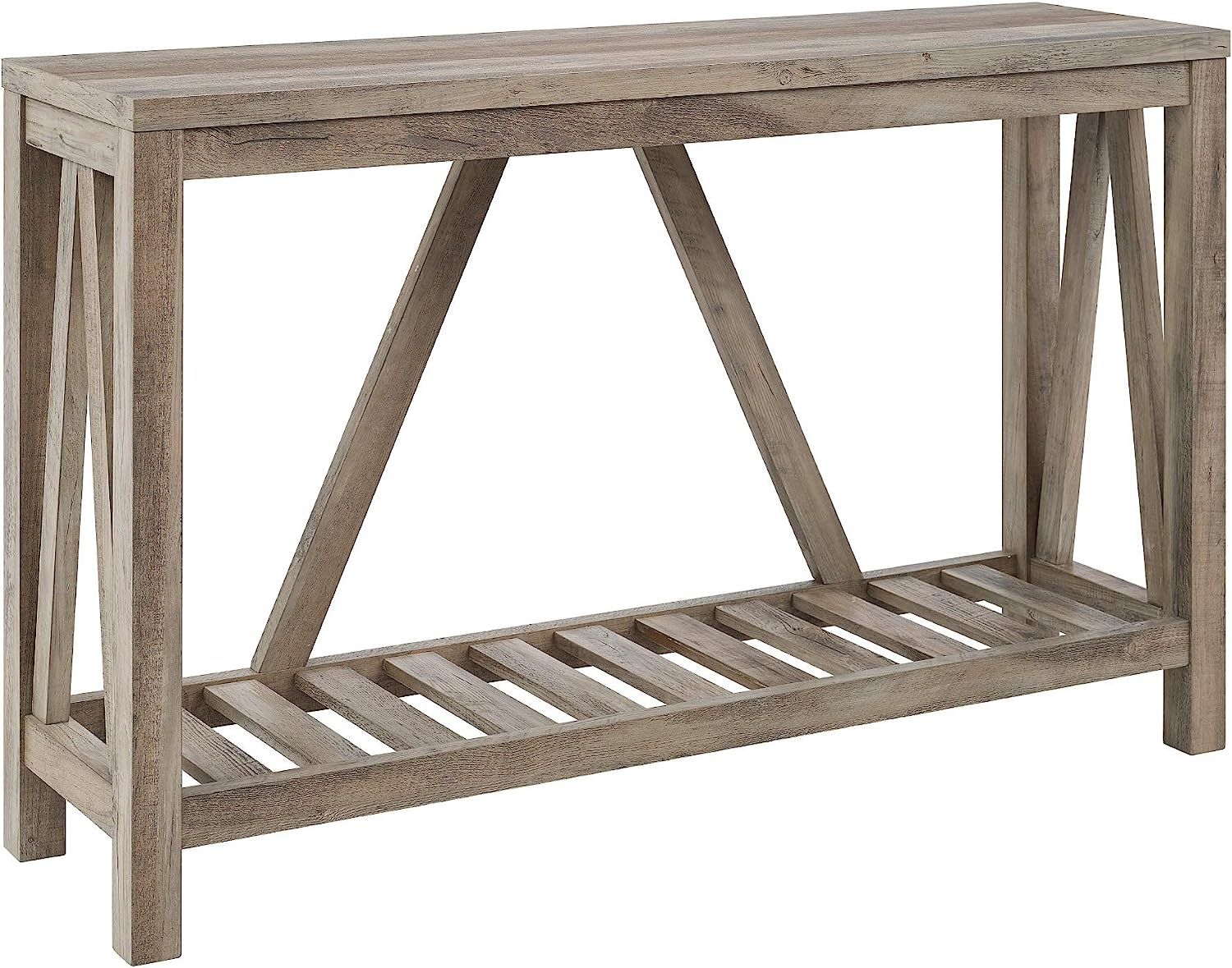 Walker Edison Furniture Modern Farmhouse Accent Entryway Table, 52 Inch - Grey Wash | Amazon (US)