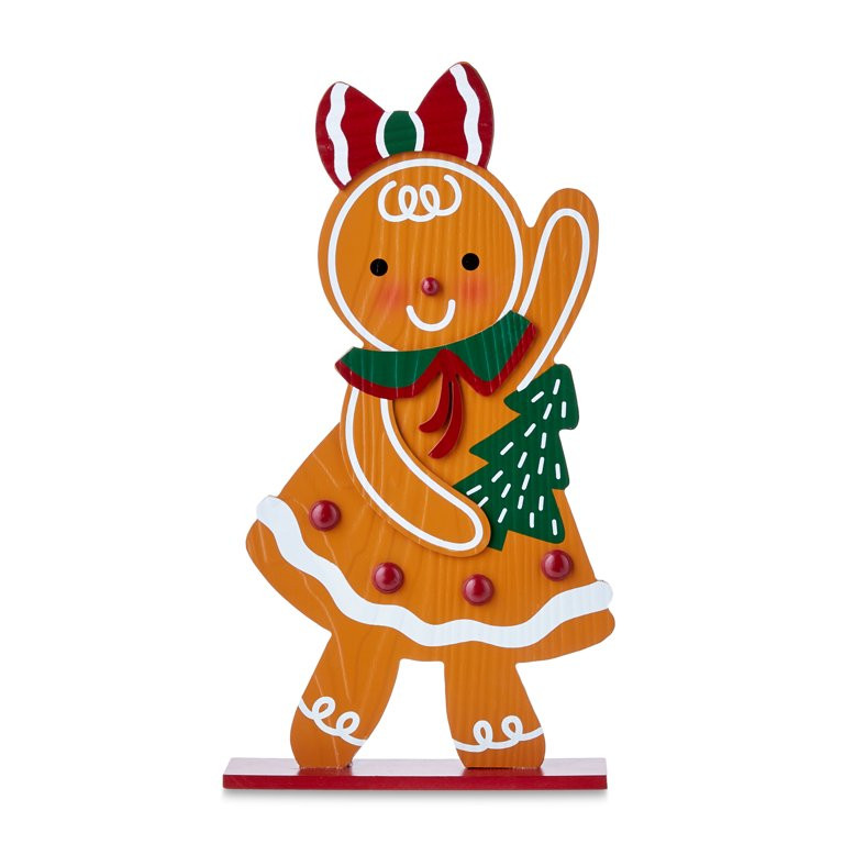 Multi-Color 15 in Gingerbread Girl Tabletop Decoration, by Holiday Time | Walmart (US)