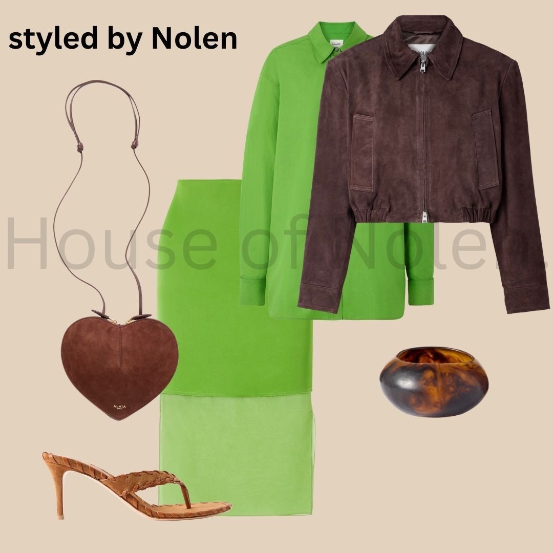 Winter 2026 look 26. 

Green with grounding.

A sharp hit of color layered with rich brown leather and warm textures. The balance between bold and earthy keeps the look intentional, not loud.

Color works best when something anchors it.

#stylecomposition #editorialstyling #modernwardrobe #fashionlayers #luxuryminimalism #styleinspiration #wardrobestylist #elevatedstyle #colorandtexture #modernclassic #fashioneditorial #stylingdetails #quietluxury #intentionalstyle

#LTKootd #LTKgrwm #LTKOver40