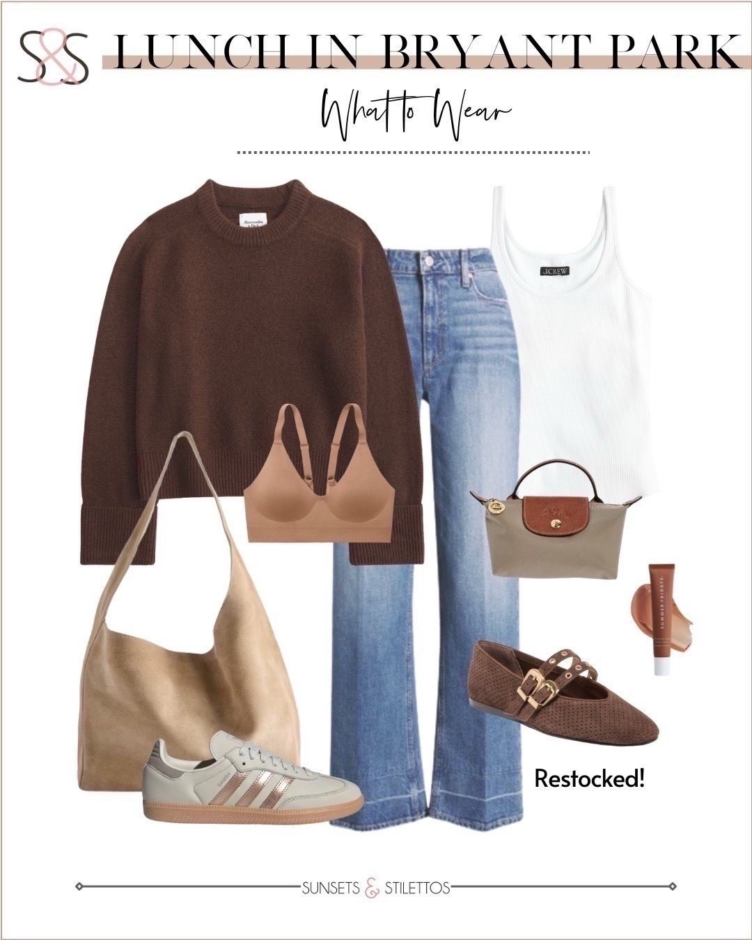 This is the kind of outfit that makes casual feel chic with a cozy sweater, great jeans, and the perfect mix of neutrals.

winter outfit, what to wear in NYC, lunch outfit, Bryant Park outfit, brown sweater outfit, neutral style, casual winter fashion, jeans and sneakers outfit, everyday outfits for women over 40, winter wardrobe essentials

#LTKOver40 #LTKActive #LTKTravel