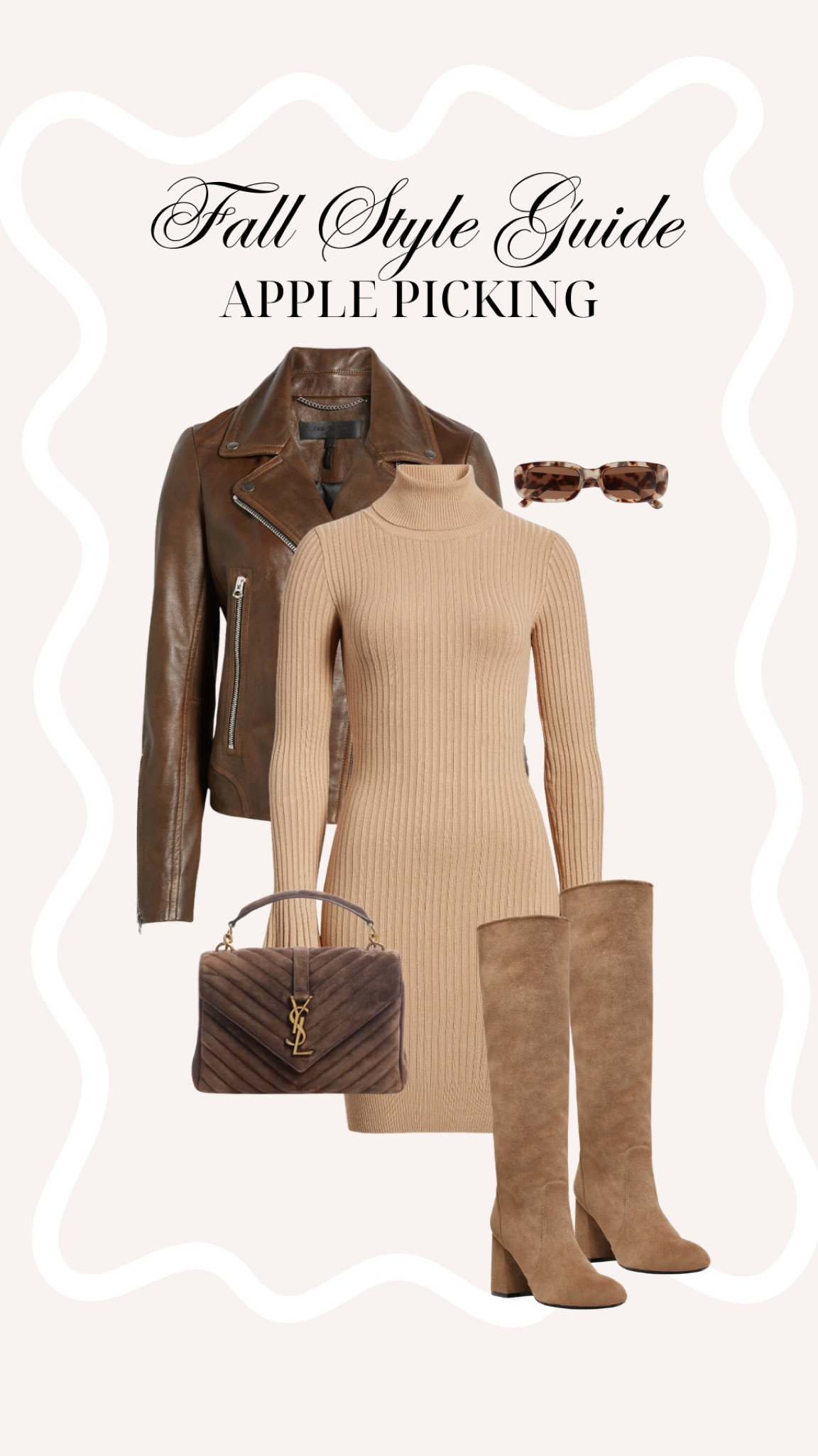 Fall OOTD, fall fashion, fall essential, neural, jacket, suede, leather, YSL, designer, tall boots, brown, sunglasses, tortoise print 

#LTKStyleTip #LTKSeasonal #LTKShoeCrush