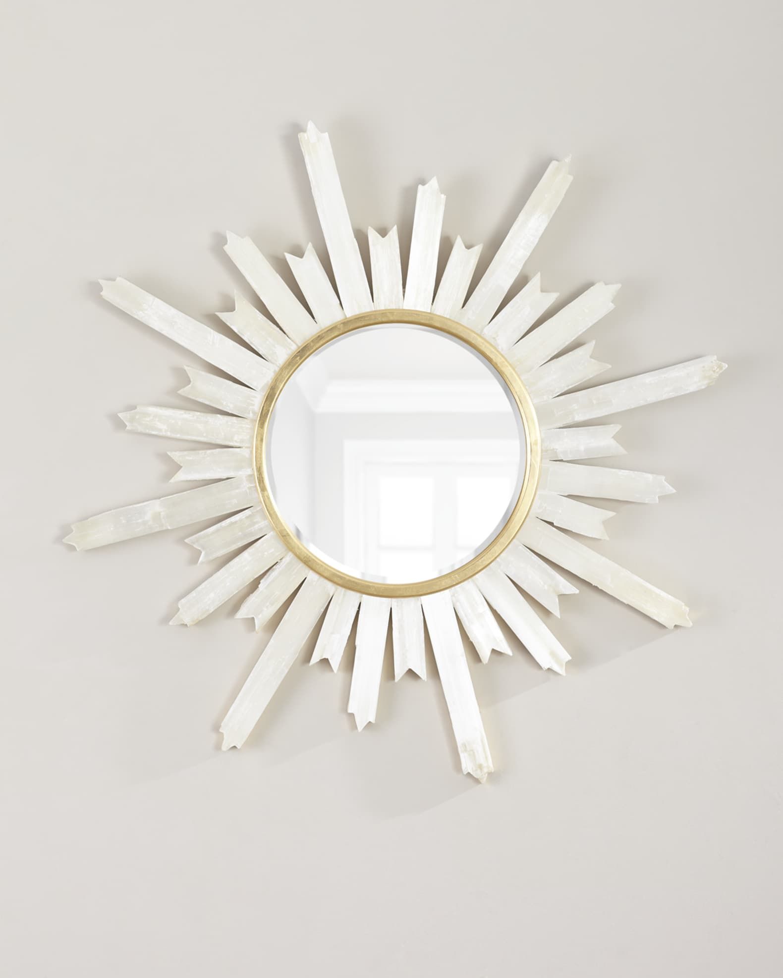 John-Richard Collection Selenite Starburst Mirror | Horchow