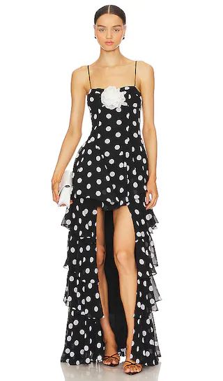 Brandi Gown in Black & White Dot | Revolve Clothing (Global)